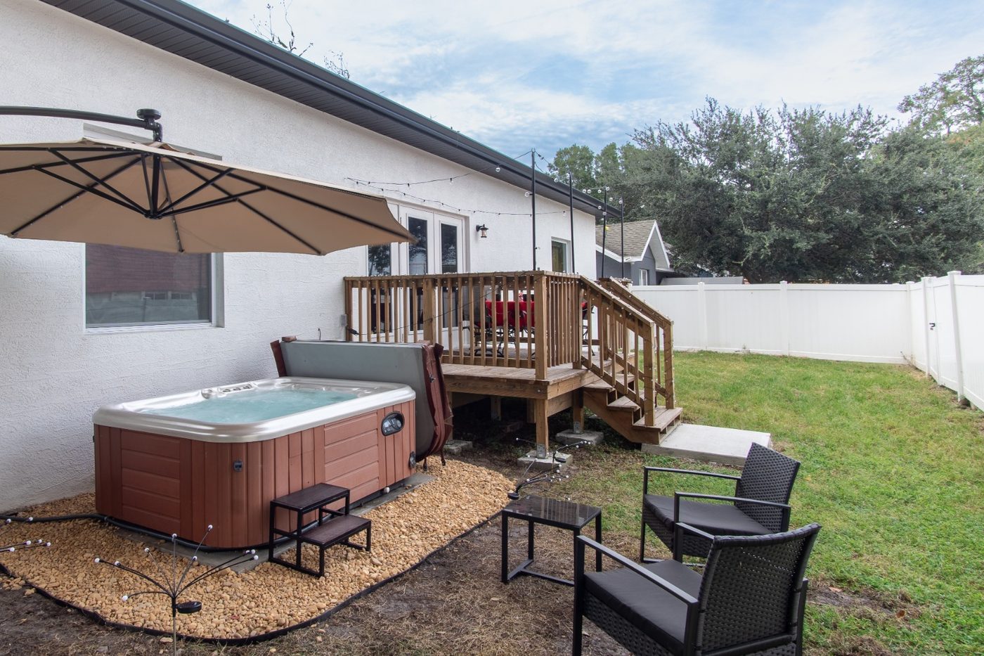 Tampa home with a private hot tub and deck